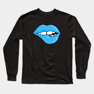 Kinky Blue Lips Long Sleeve T-Shirt